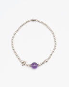 The Aligned Mind - Amethyst & Structured Silver Bracelet