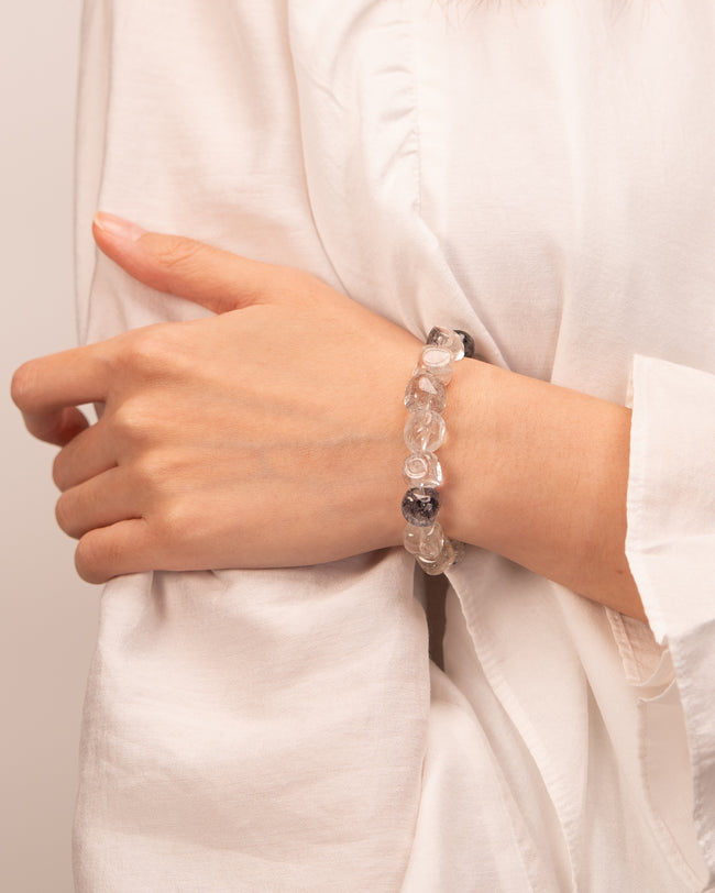 The Titan's Will - Black Herkimer "Sugar Cube" Power Bracelet Main Image