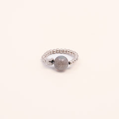 The Oracle's Shadow - Grey Moonstone & Silver Intuition Ring