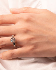 The Oracle's Shadow - Grey Moonstone & Silver Intuition Ring