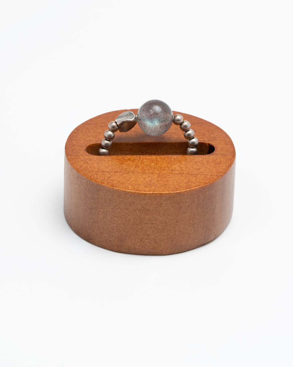 The Oracle's Shadow - Grey Moonstone & Silver Knot Ring