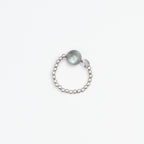 The Oracle's Shadow - Grey Moonstone & Silver Knot Ring
