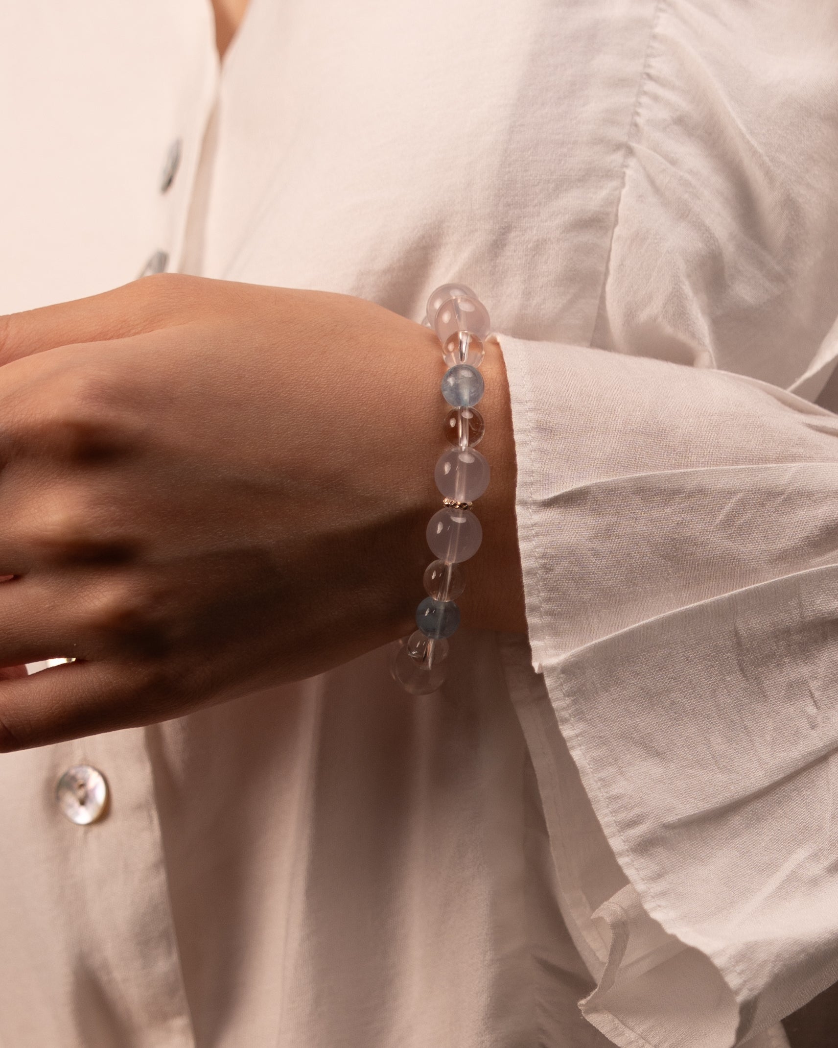 Whispers of the Sky - Blue Chalcedony & Aquamarine Serenity Bracelet