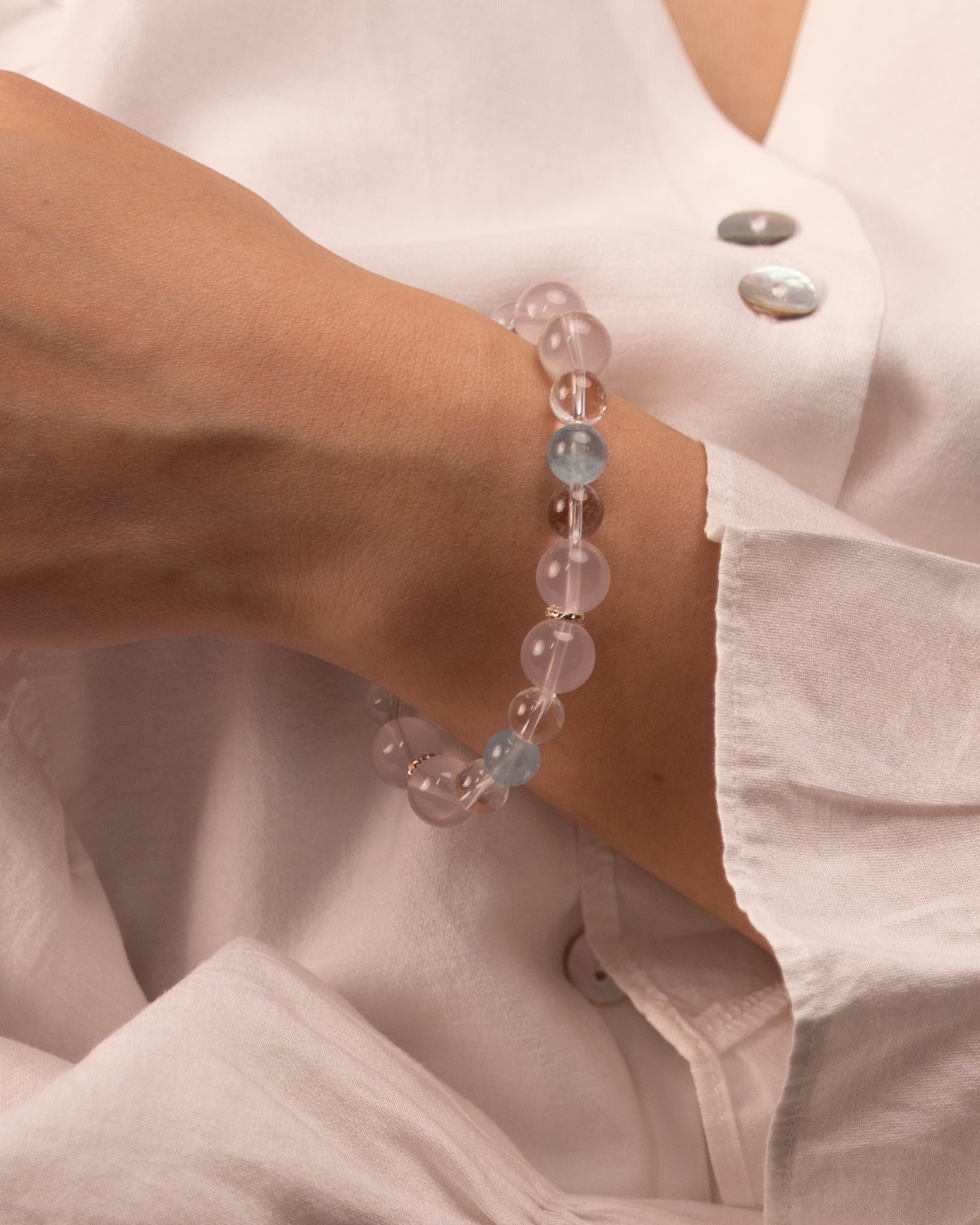 Whispers of the Sky - Blue Chalcedony & Aquamarine Serenity Bracelet