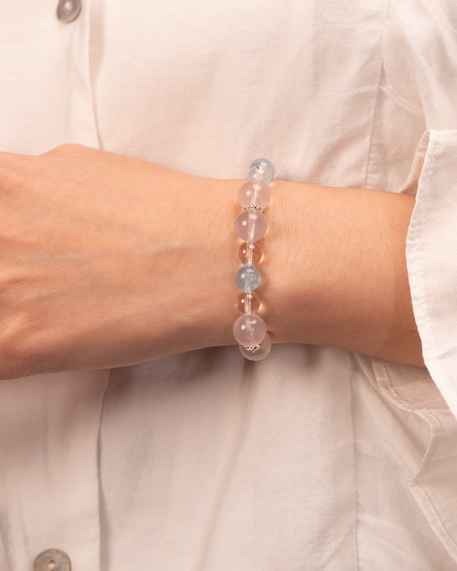 Whispers of the Sky - Blue Chalcedony & Aquamarine Serenity Bracelet