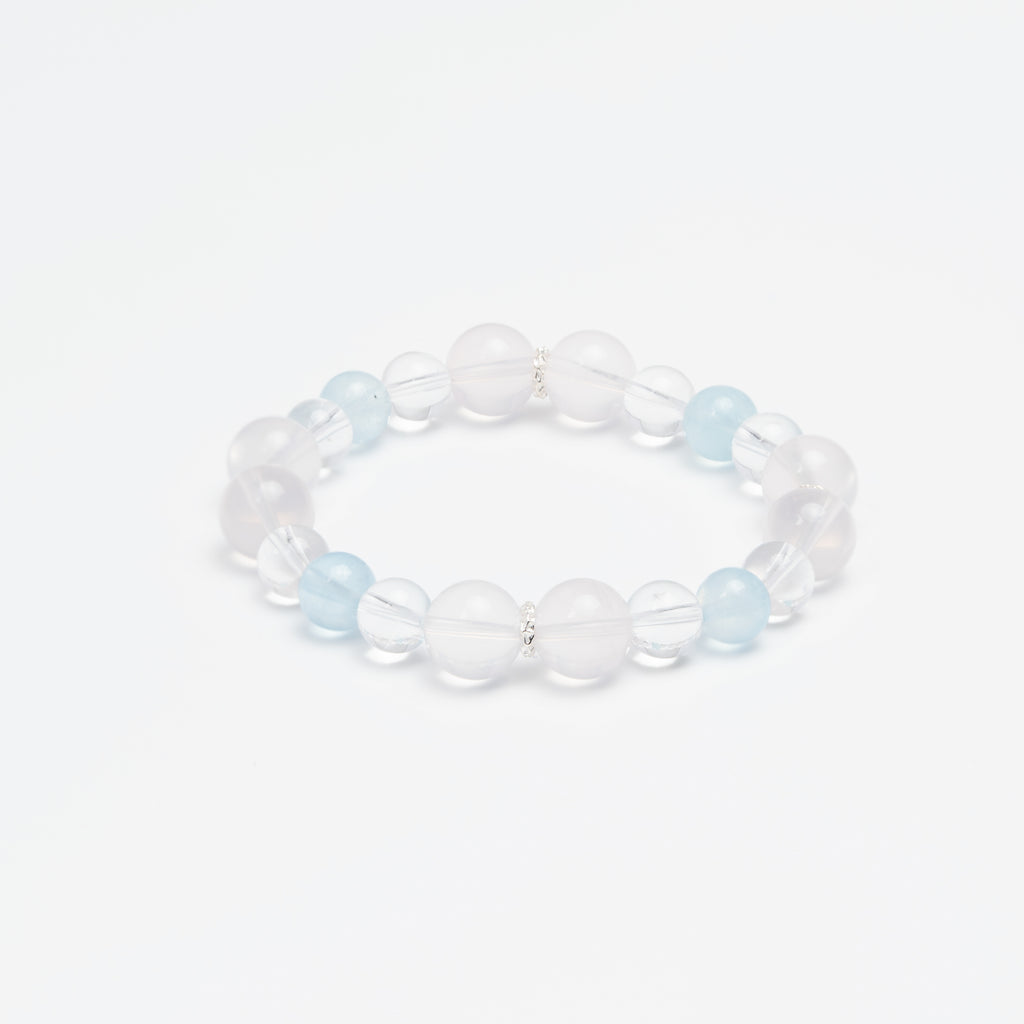 Whispers of the Sky - Star Rose Quartz & Aquamarine Harmony Bracelet