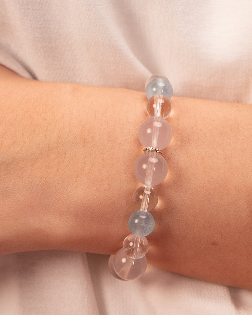 Whispers of the Sky - Blue Chalcedony & Aquamarine Serenity Bracelet