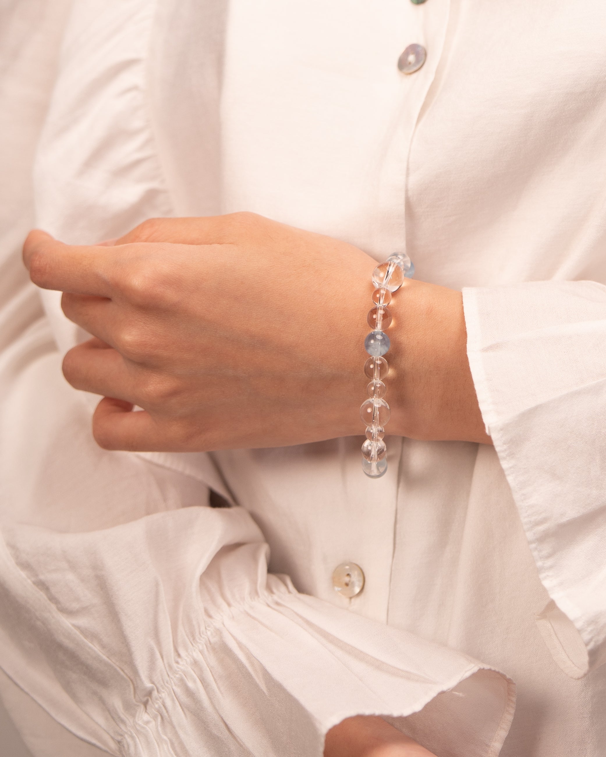 Whispers of the Sky - Blue Chalcedony & Aquamarine Serenity Bracelet