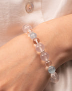 Whispers of the Sky - Star Rose Quartz & Aquamarine Harmony Bracelet