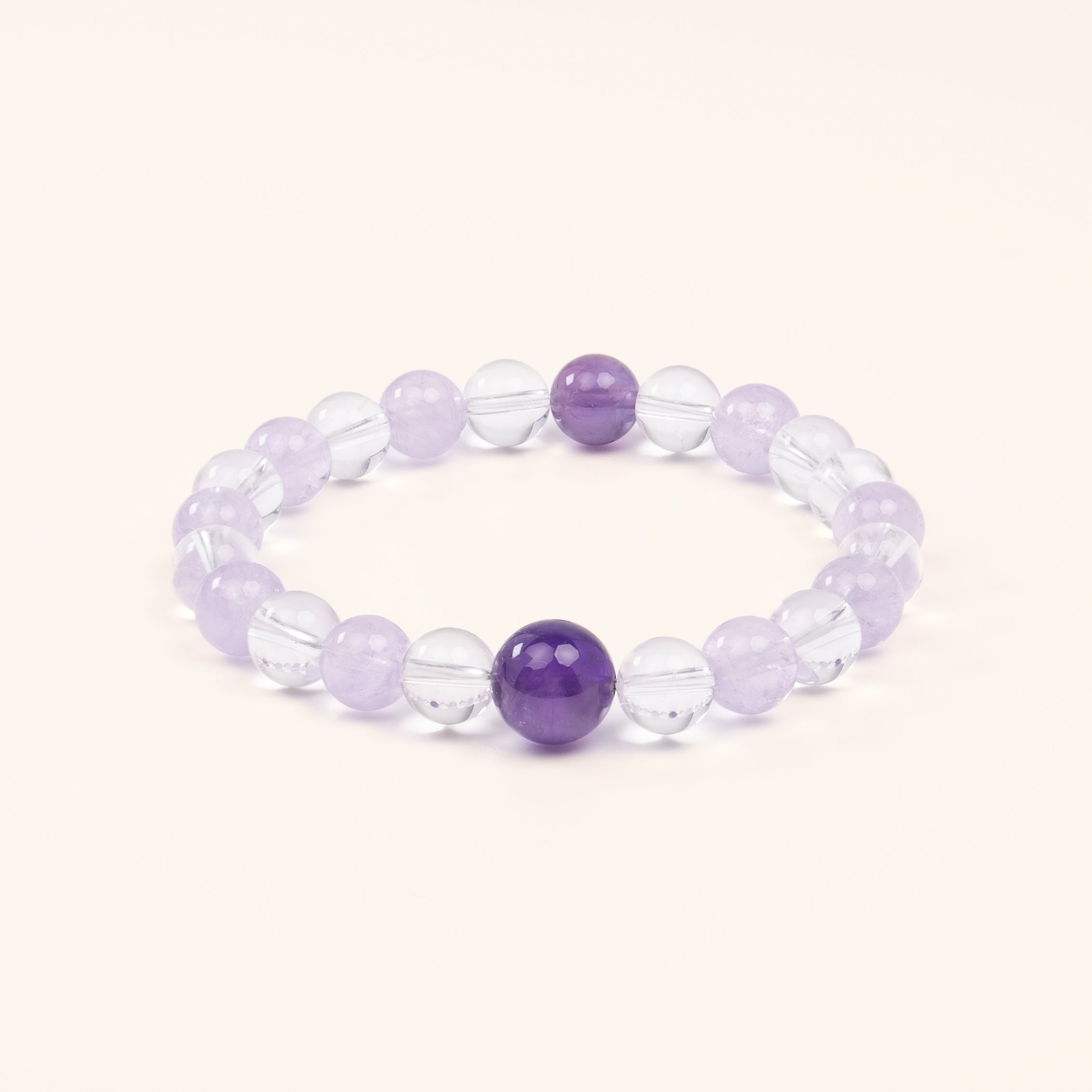 Pyramid of Clarity - Amethyst & Clear Quartz Alignment Bracelet