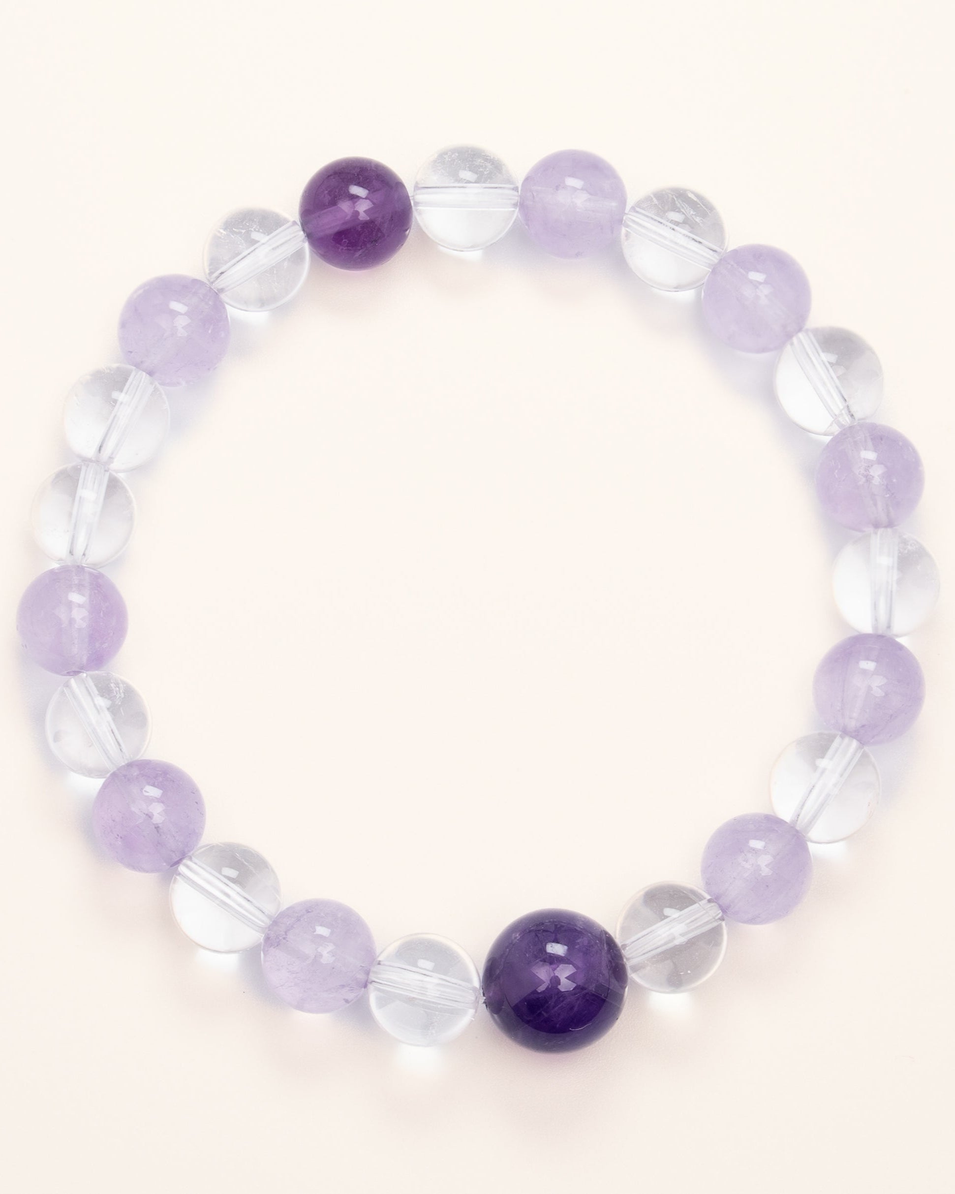 Pyramid of Clarity - Amethyst & Clear Quartz Alignment Bracelet