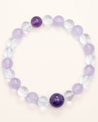 Pyramid of Clarity - Amethyst & Clear Quartz Alignment Bracelet