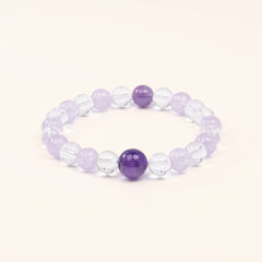 Pyramid of Clarity - Amethyst & Clear Quartz Alignment Bracelet