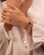 The Pyramid of Clarity - Amethyst & Clear Quartz Focus Bracelet