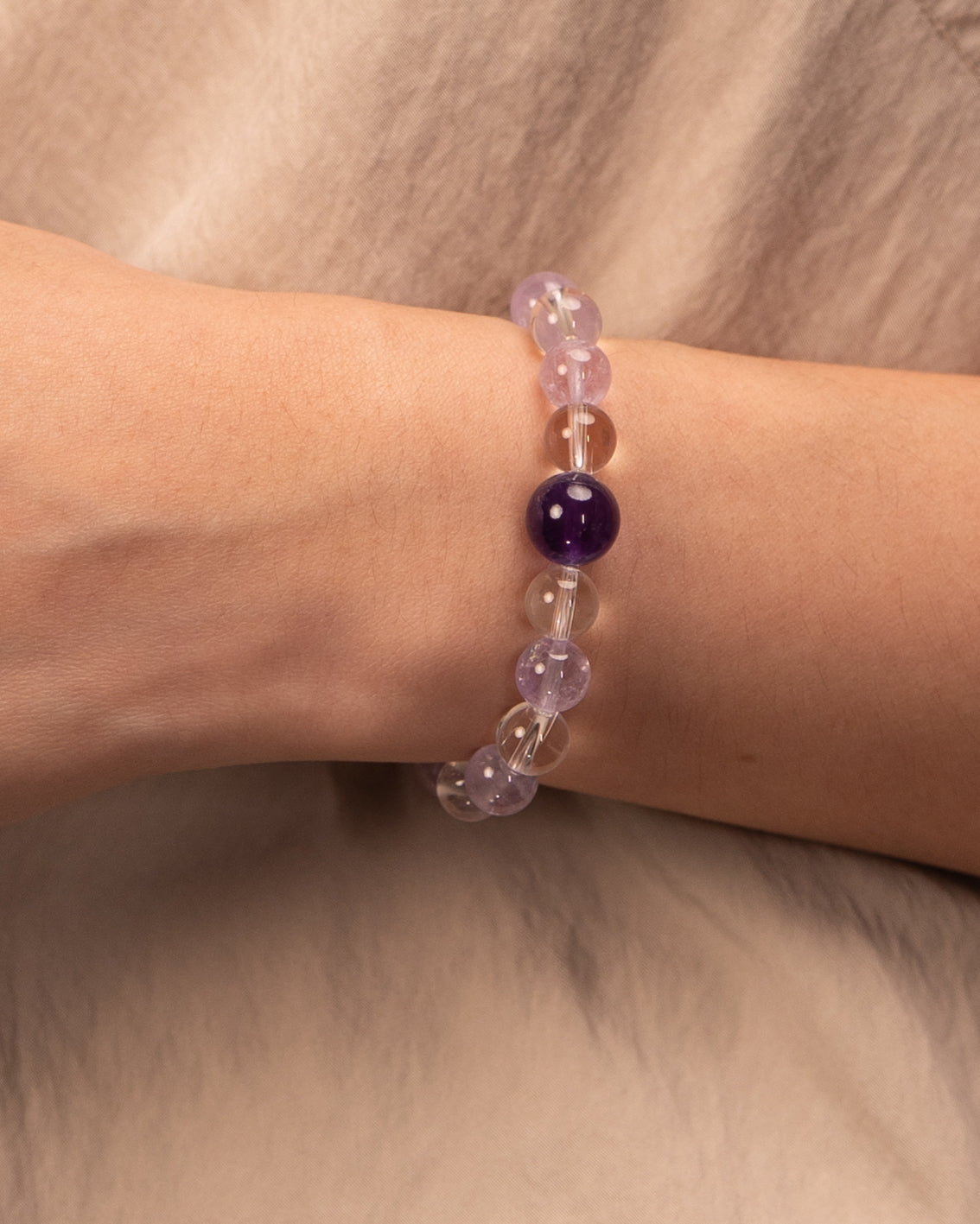 Pyramid of Clarity - Amethyst & Clear Quartz Alignment Bracelet