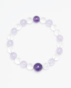 The Pyramid of Clarity - Amethyst & Clear Quartz Focus Bracelet