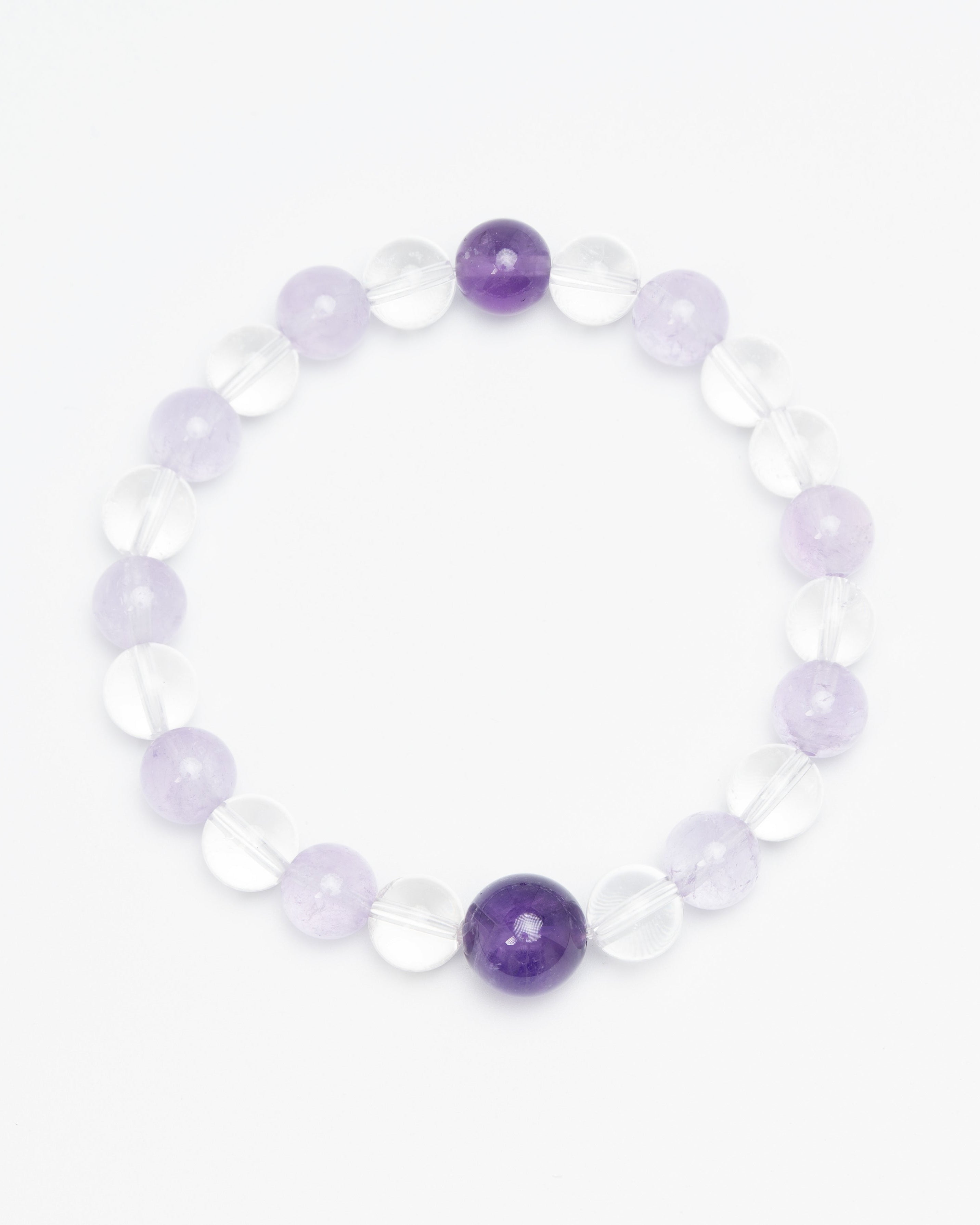 The Pyramid of Clarity - Amethyst & Clear Quartz Focus Bracelet