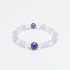 The Pyramid of Clarity - Amethyst & Clear Quartz Focus Bracelet