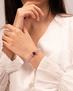 The Pyramid of Clarity - Amethyst & Clear Quartz Focus Bracelet
