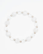 Aura Purification - White Snowflake Jade & Clear Quartz Bracelet