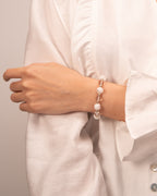Aura Purification - White Snowflake Jade & Clear Quartz Bracelet