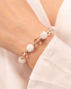 Aura Purification - White Snowflake Jade & Clear Quartz Bracelet
