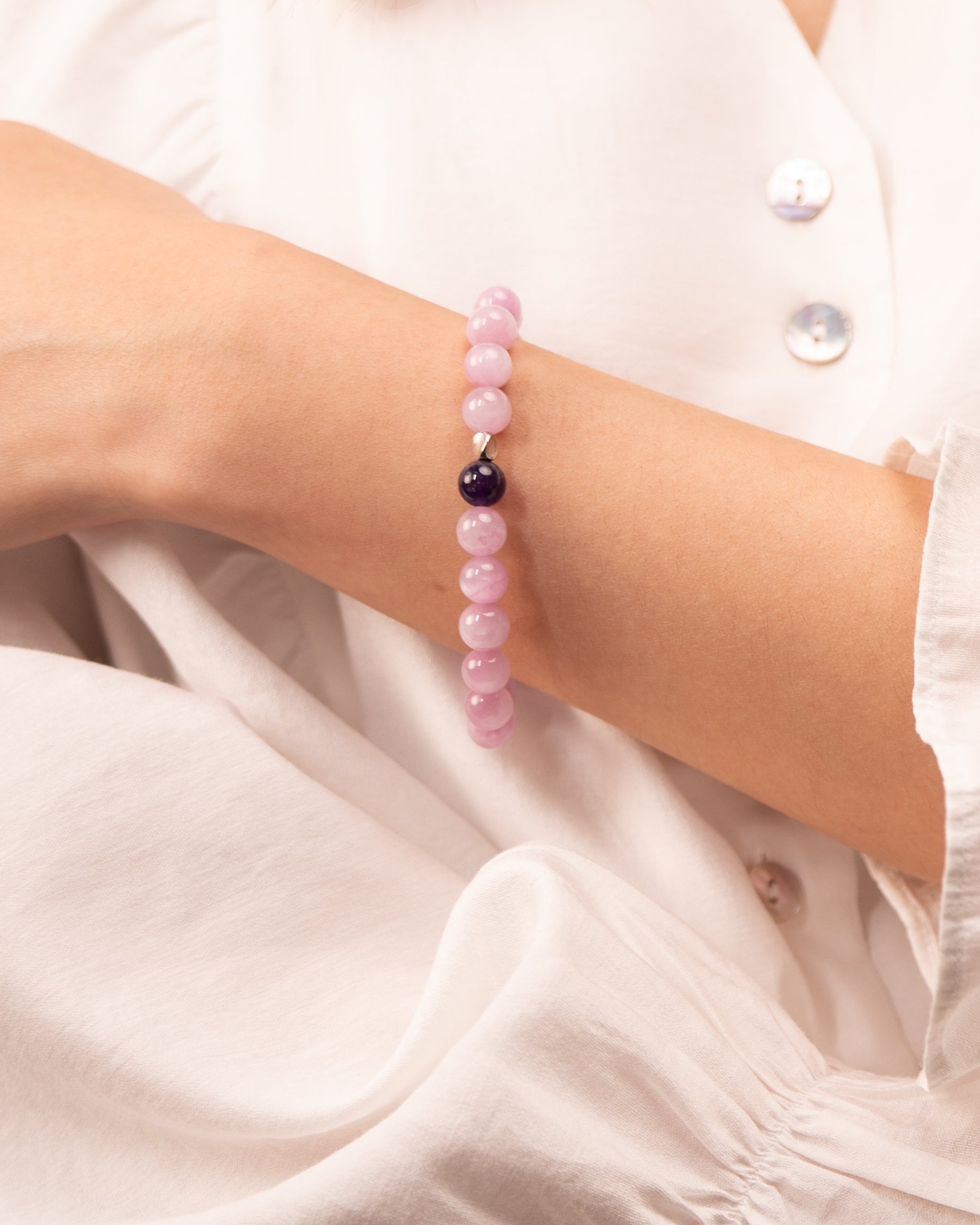 The Heart's Ascension - Kunzite & Amethyst Divine Love Bracelet