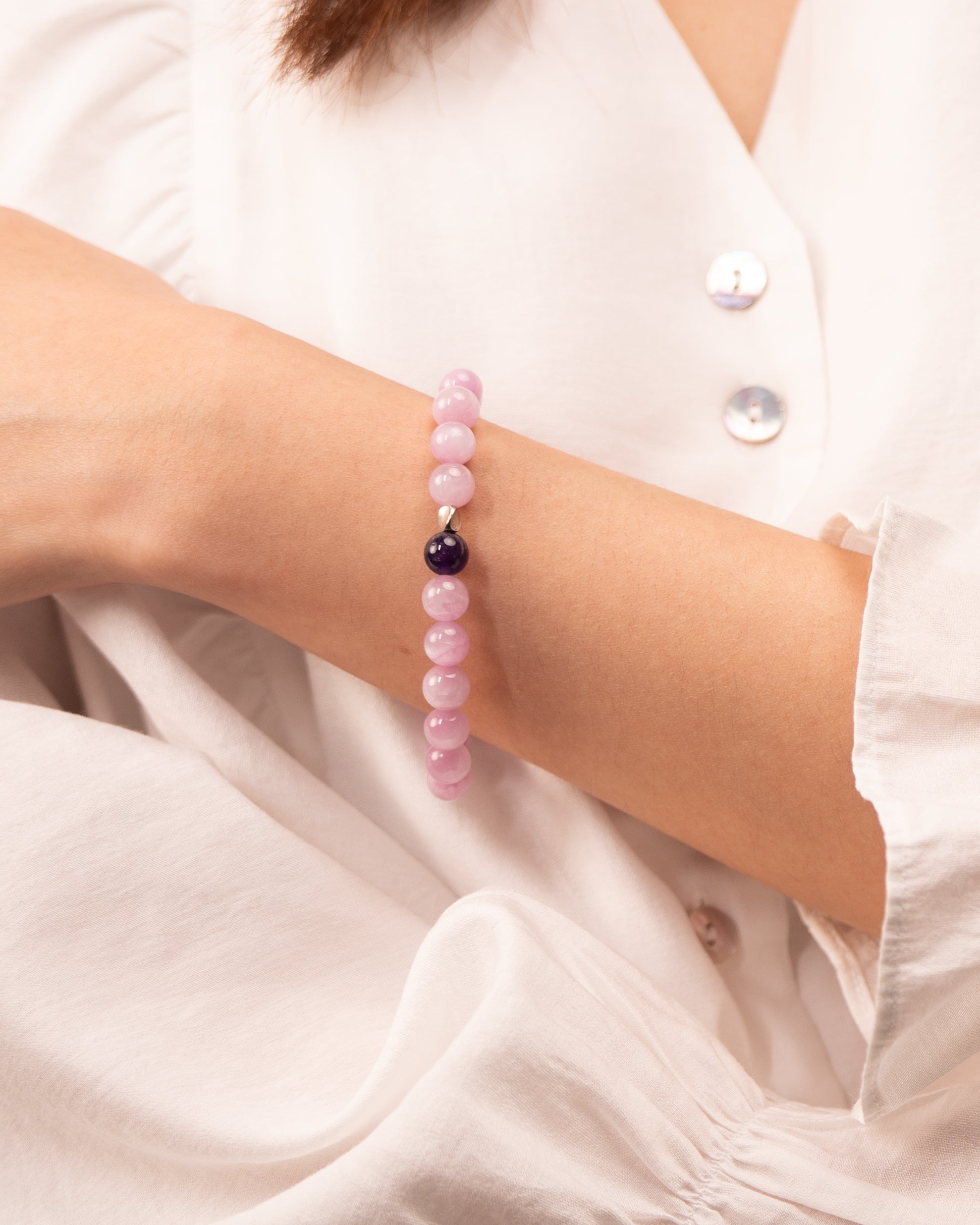 The Heart's Ascension - Kunzite & Amethyst Divine Love Bracelet