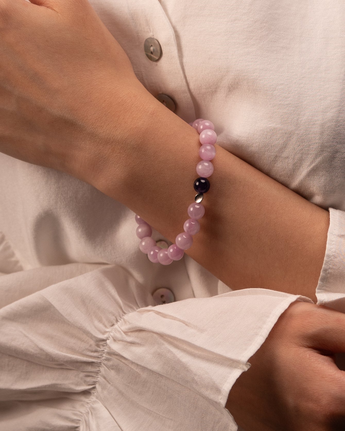 The Heart's Ascension - Kunzite & Amethyst Divine Love Bracelet