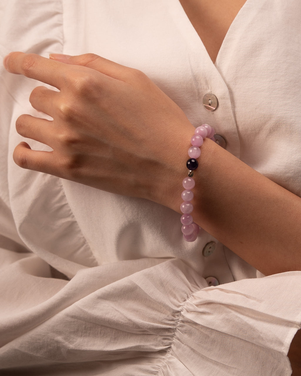 Heart's Ascension - Kunzite & Amethyst Healing Bracelet