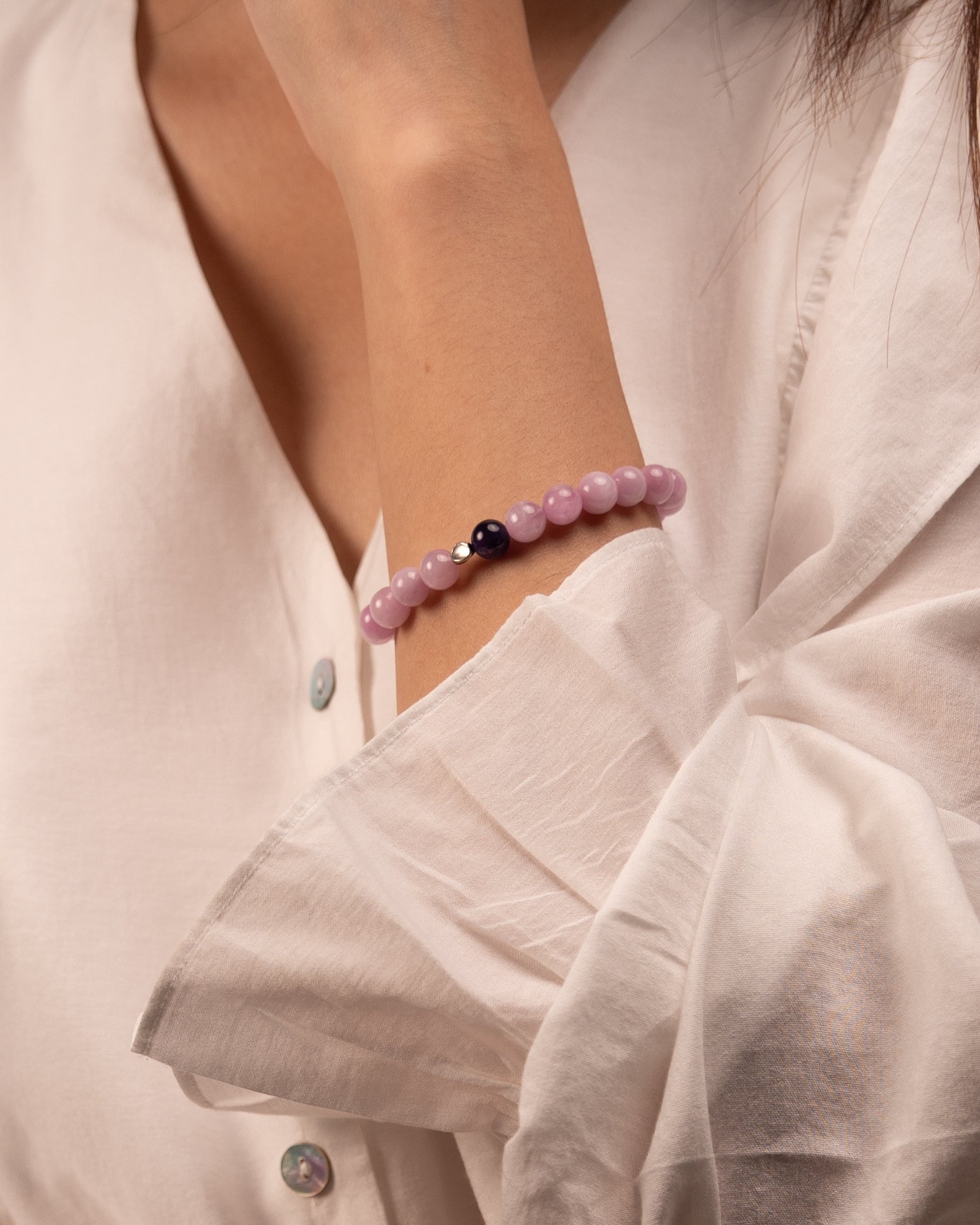 The Heart's Ascension - Kunzite & Amethyst Divine Love Bracelet