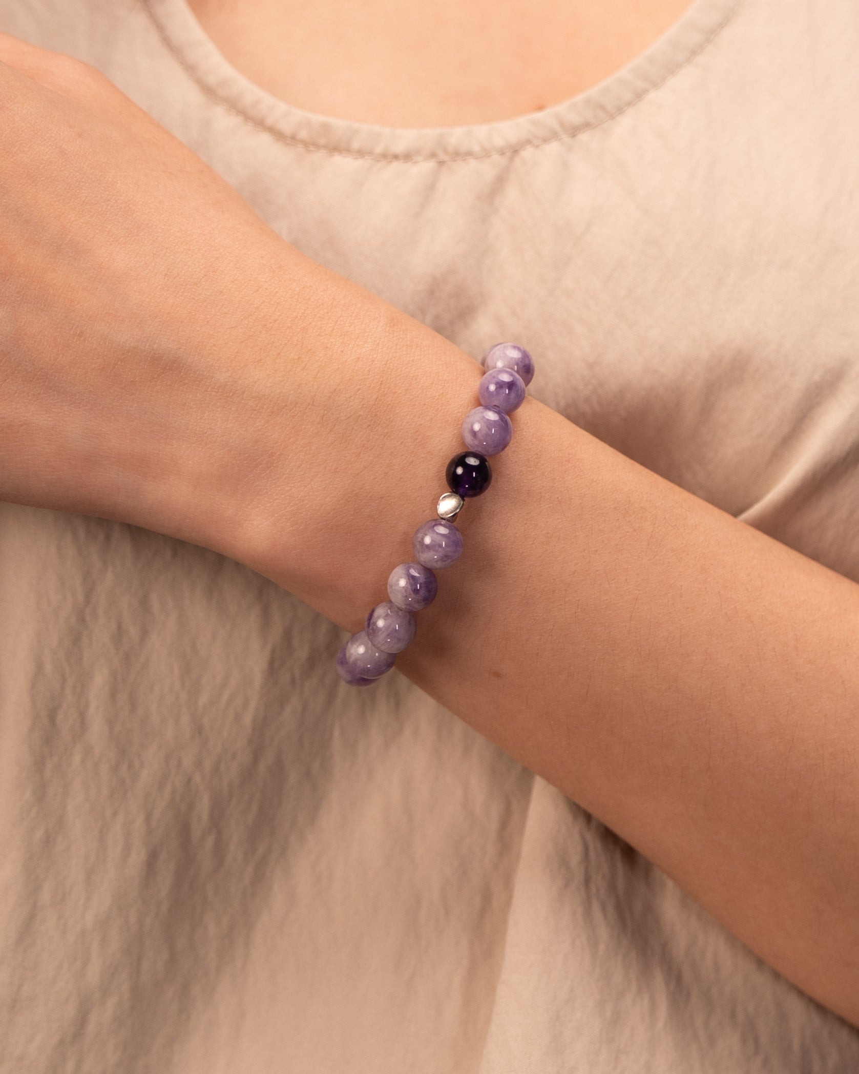 Heart's Ascension - Kunzite & Amethyst Healing Bracelet