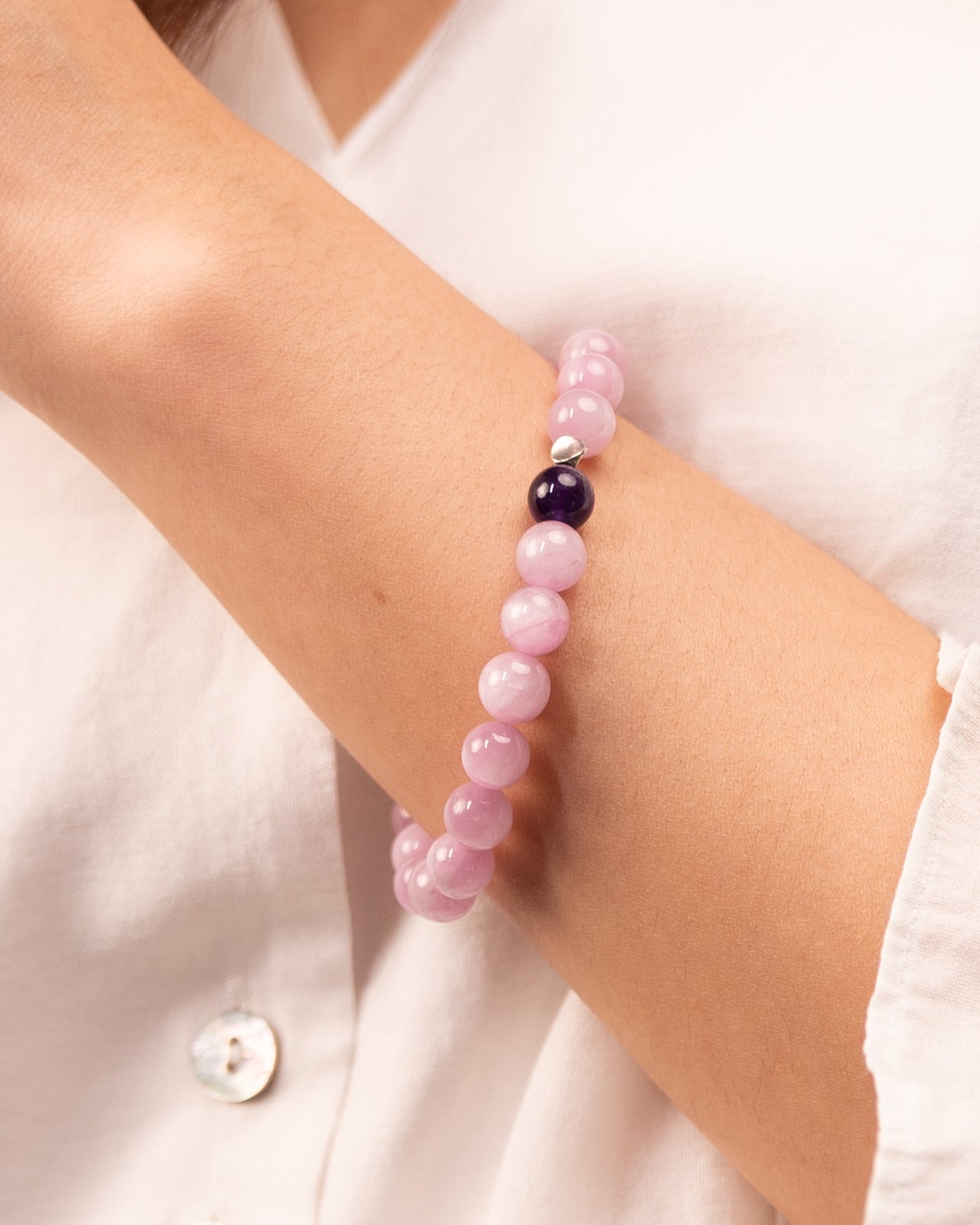 The Heart's Ascension - Kunzite & Amethyst Divine Love Bracelet