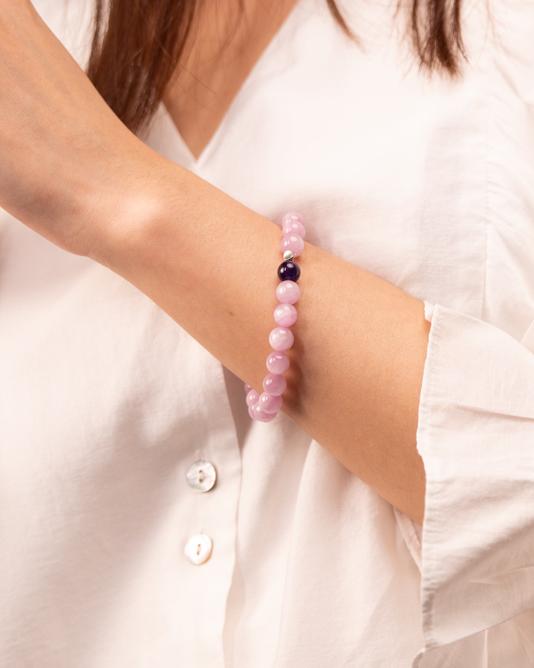 The Heart's Ascension - Kunzite & Amethyst Divine Love Bracelet