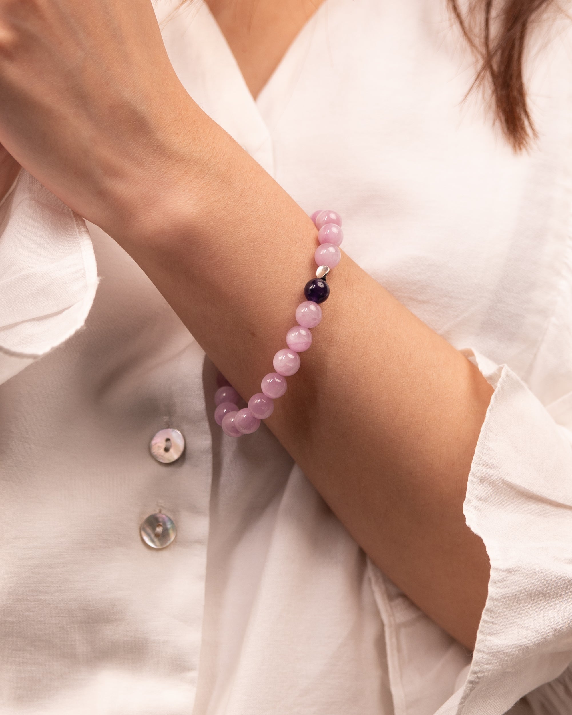 The Heart's Ascension - Kunzite & Amethyst Divine Love Bracelet