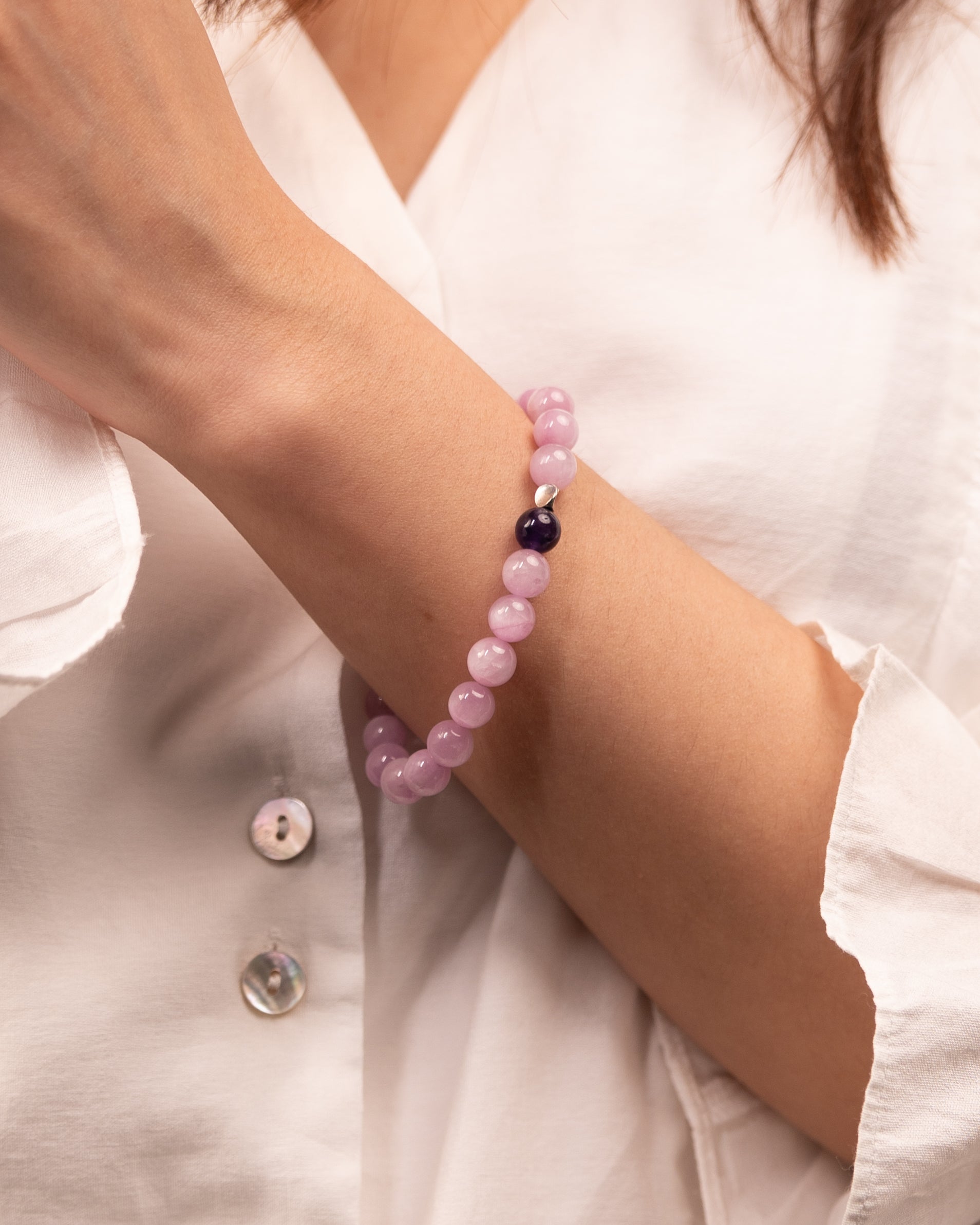 The Heart's Ascension - Kunzite & Amethyst Divine Love Bracelet