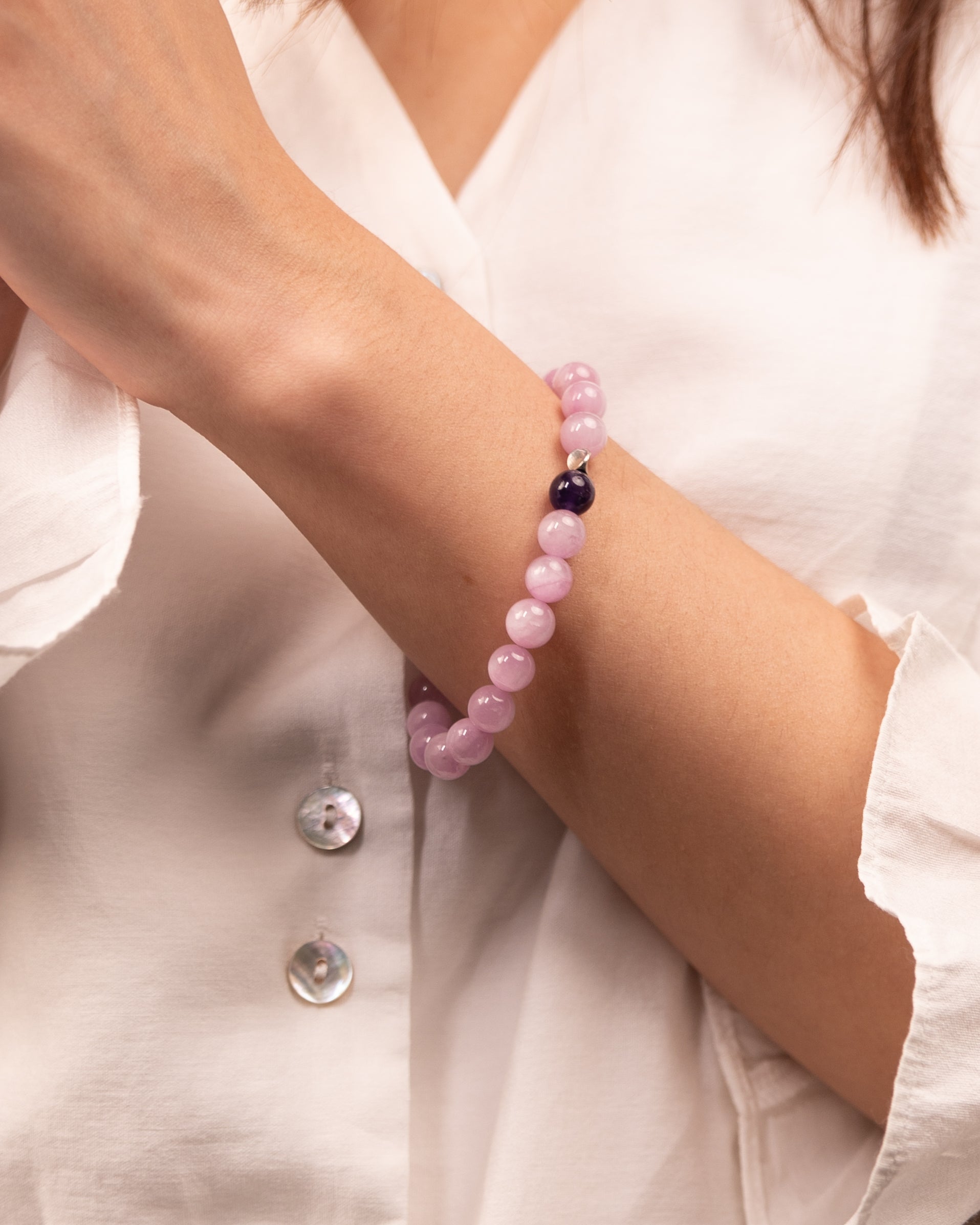 The Heart's Ascension - Kunzite & Amethyst Divine Love Bracelet