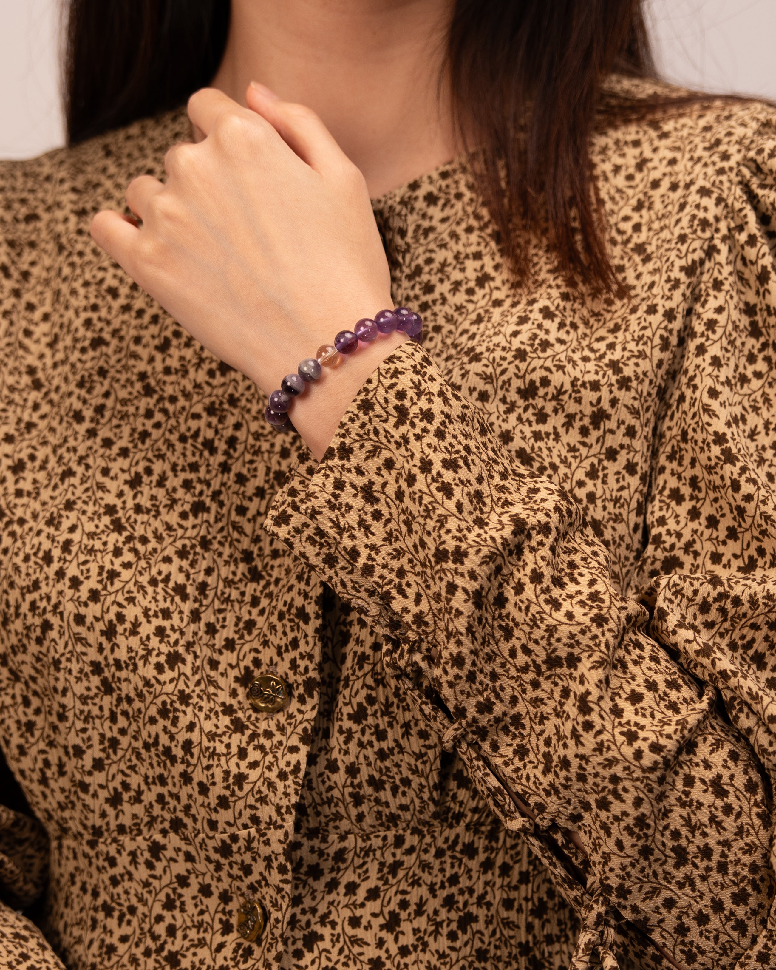 Mindful Manifestation - Amethyst, Citrine & Quartz Trio Bracelet