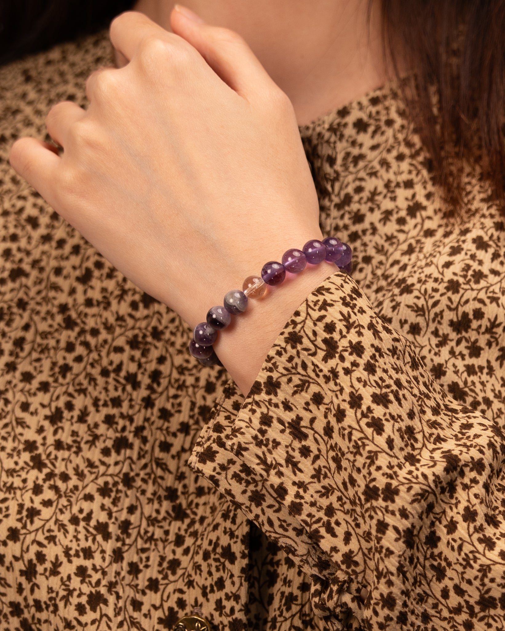 Mindful Manifestation - Amethyst, Citrine & Quartz Trio Bracelet