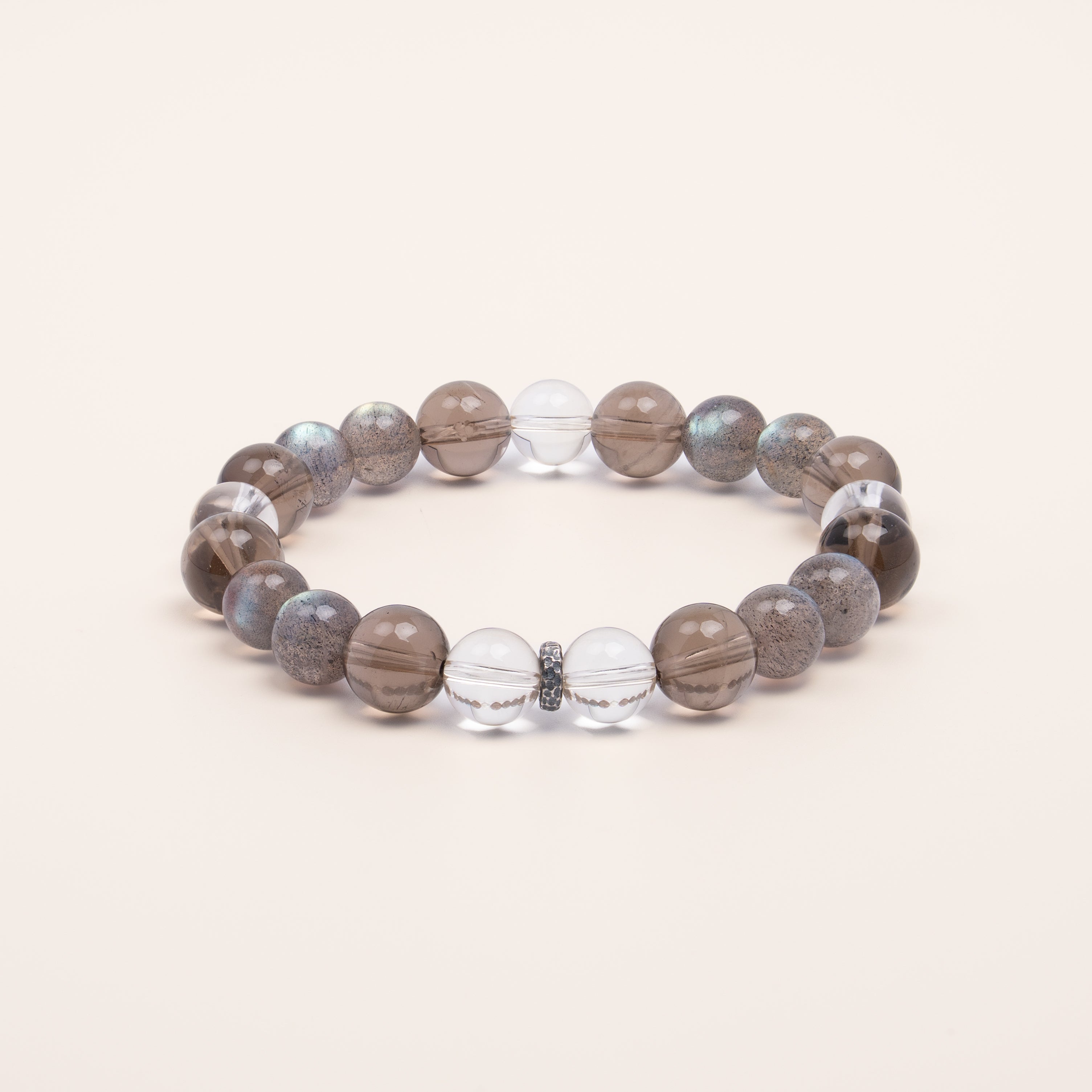 The Mystic's Veil - Moonstone, Labradorite & Smoky Quartz Intuition Bracelet