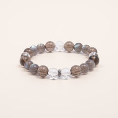 The Mystic's Veil - Moonstone, Labradorite & Smoky Quartz Intuition Bracelet