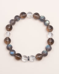 The Mystic's Veil - Moonstone, Labradorite & Smoky Quartz Intuition Bracelet