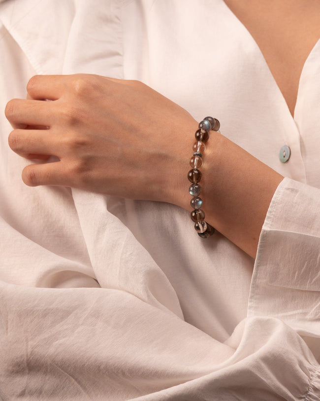 The Mystic's Veil - Smoky Quartz, Moonstone & Citrine Intuition Bracelet Main Image