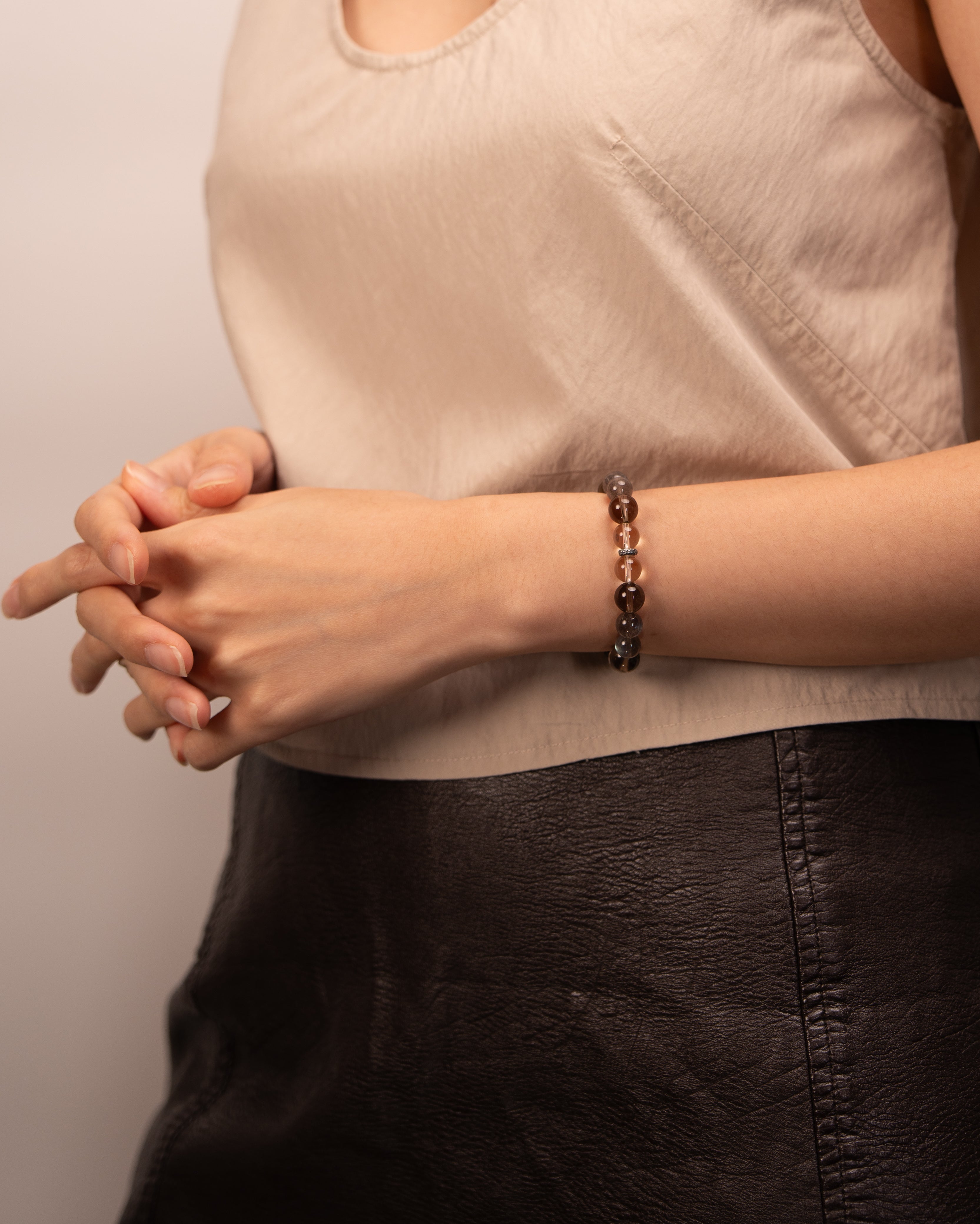 The Mystic's Veil - Moonstone, Labradorite & Smoky Quartz Intuition Bracelet