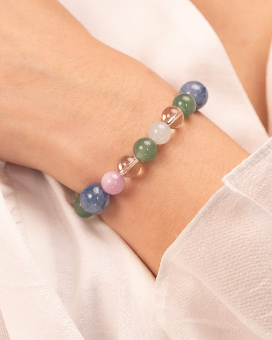 The Healer's Concord - Kyanite, Kunzite & Aventurine Harmony Bracelet
