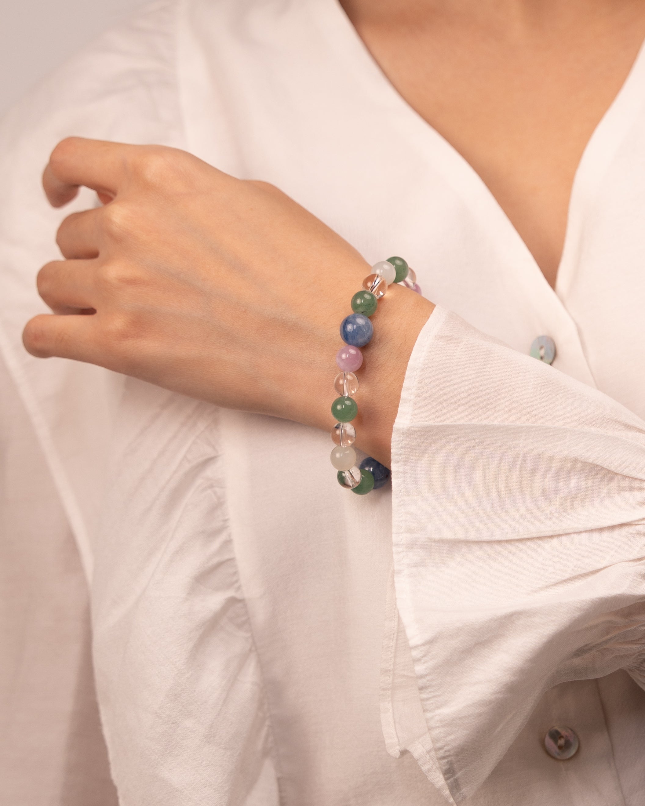 The Healer's Concord - Kyanite & Kunzite Multi-Gemstone Bracelet