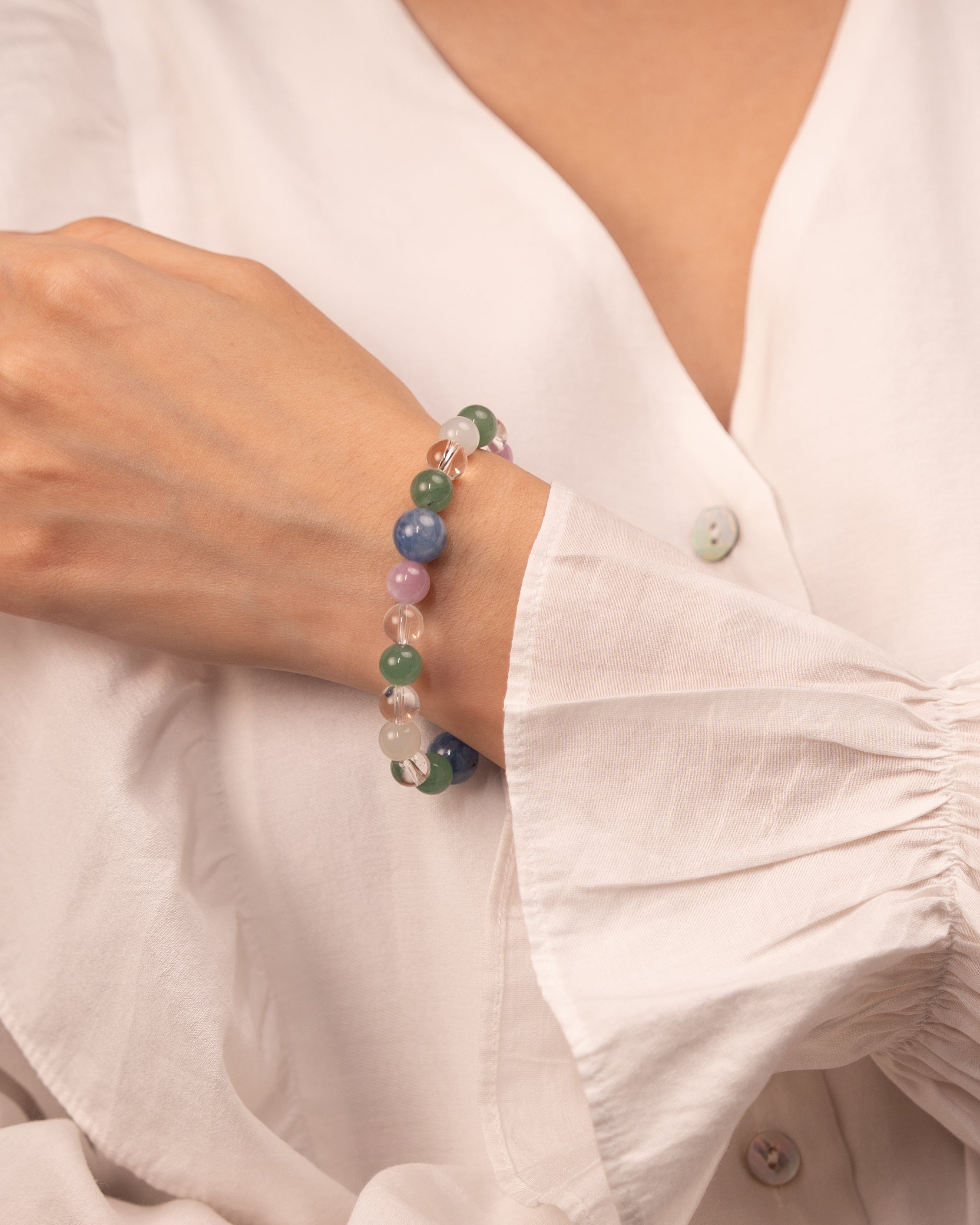 The Healer's Concord - Kyanite & Kunzite Multi-Gemstone Bracelet